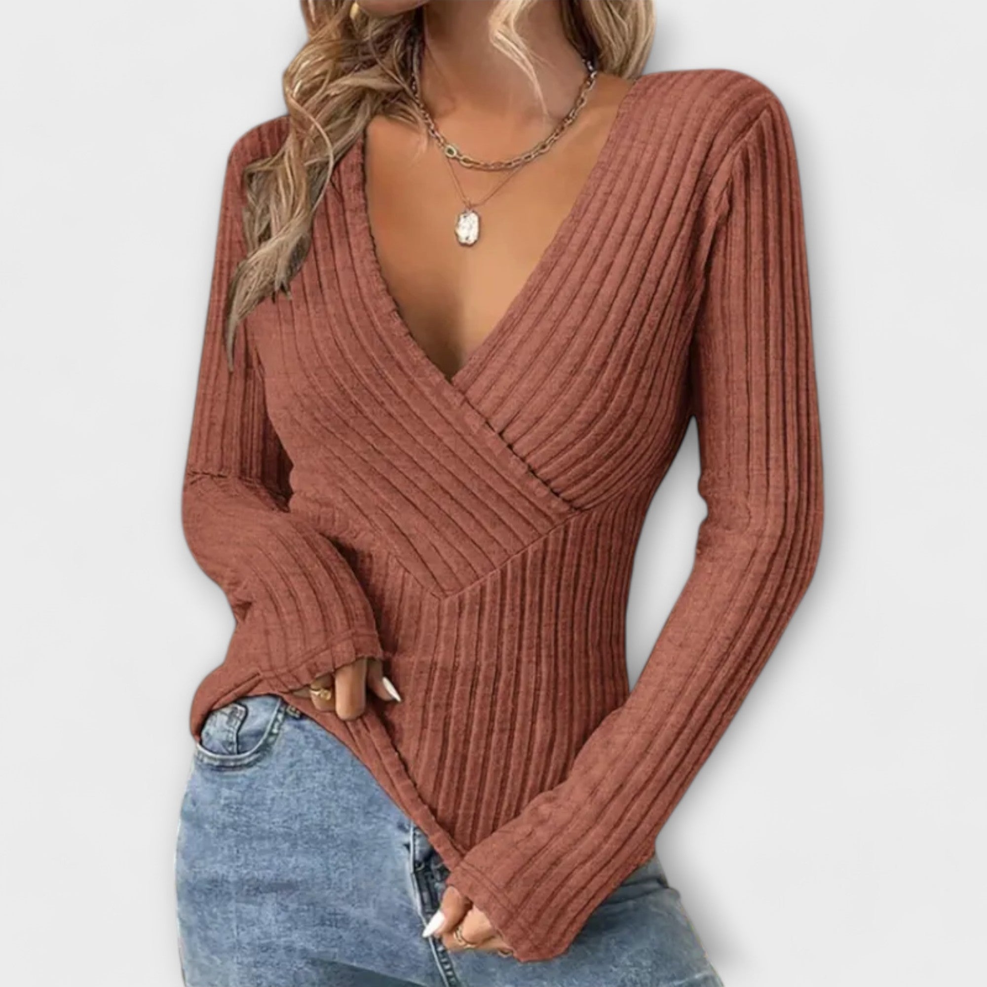 Emily - Striped T-shirt with Twisted Detail