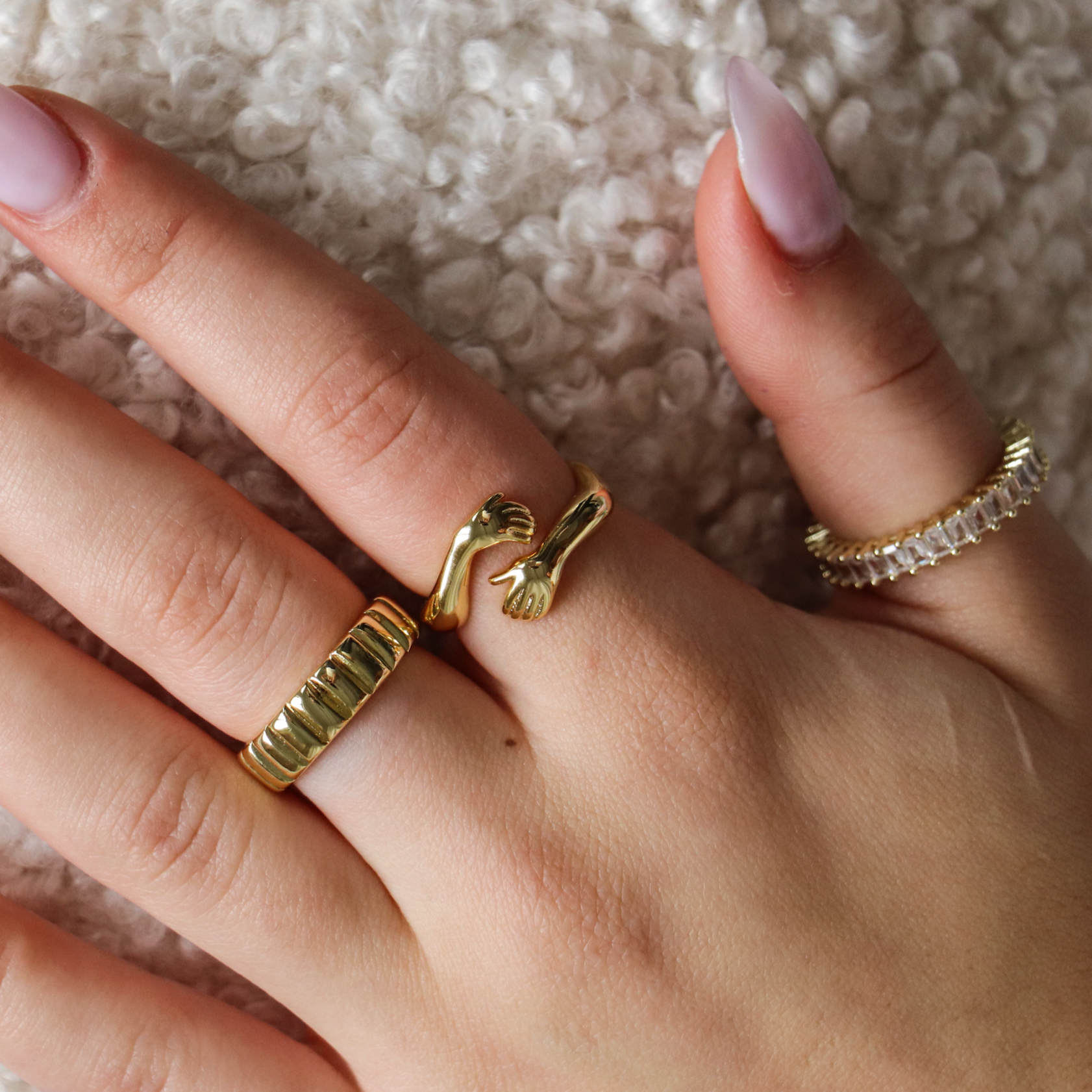 Elegant Hug Rings