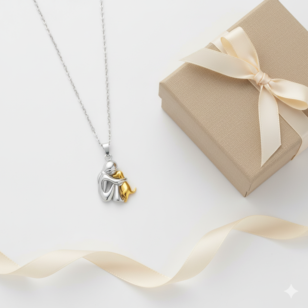 Necklace with dog-shaped pendant