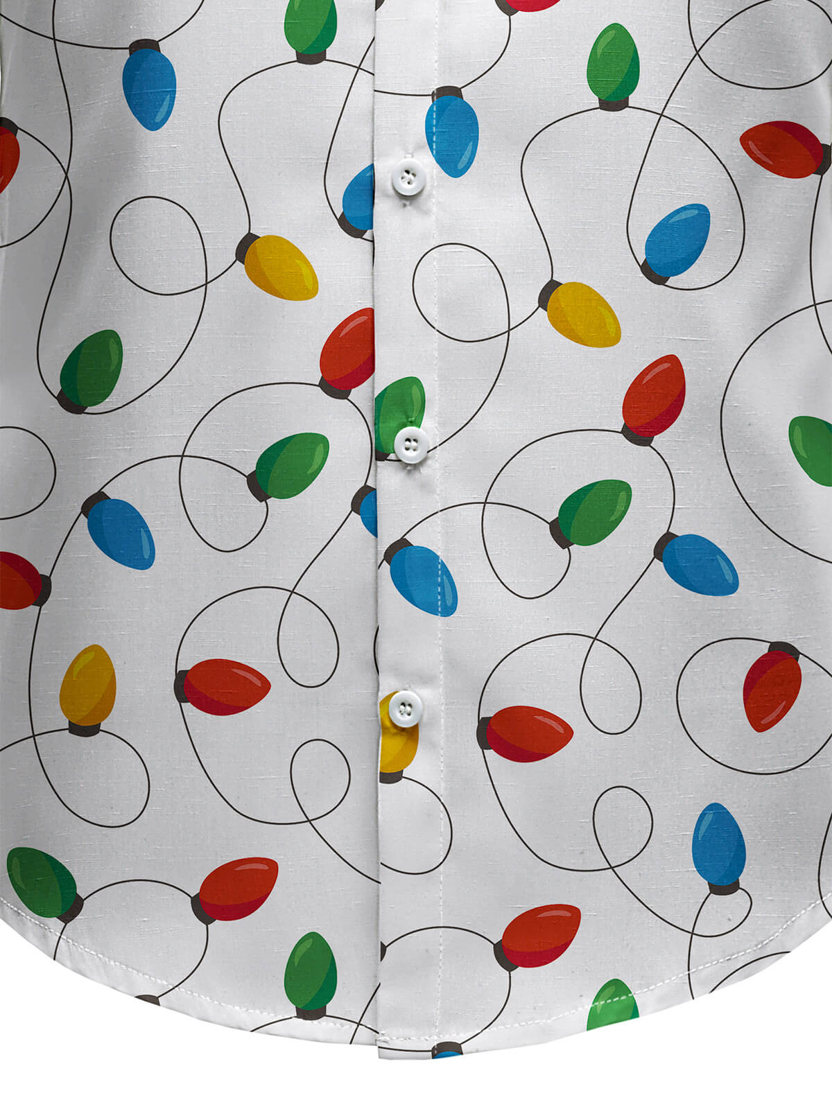 Men's Long Sleeve Xmas Fairy Lights Shirt