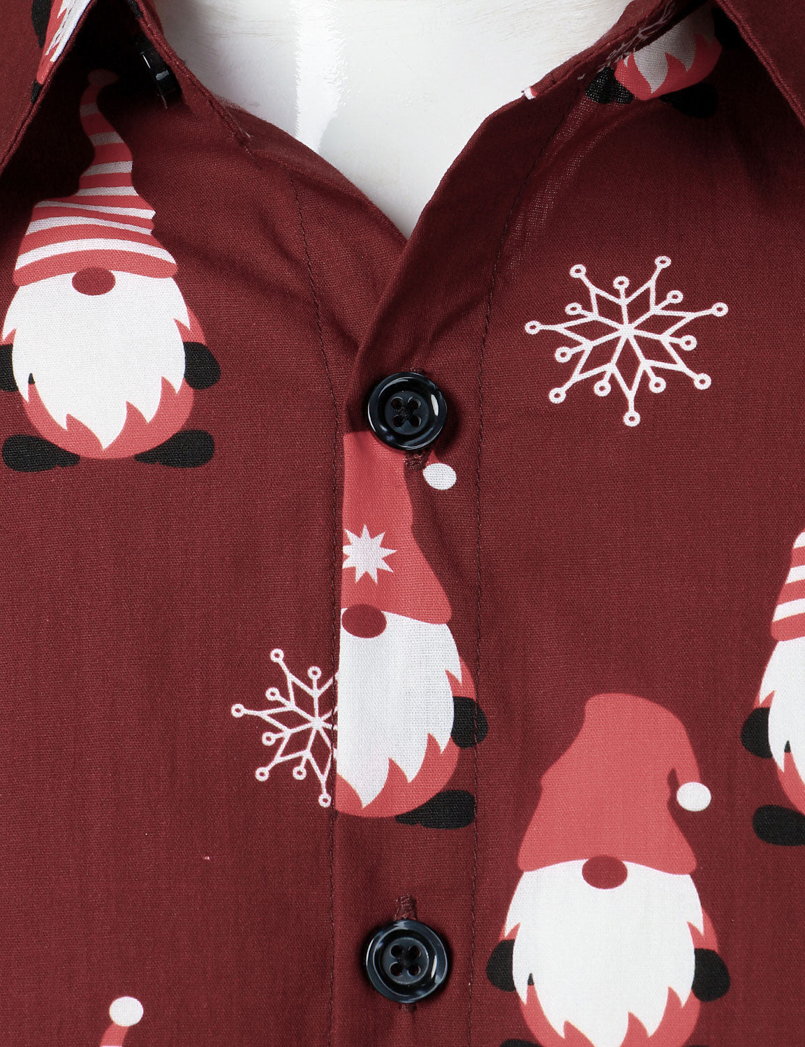 Men's Christmas Red Sweet Elf Cotton Long Sleeve Shirt
