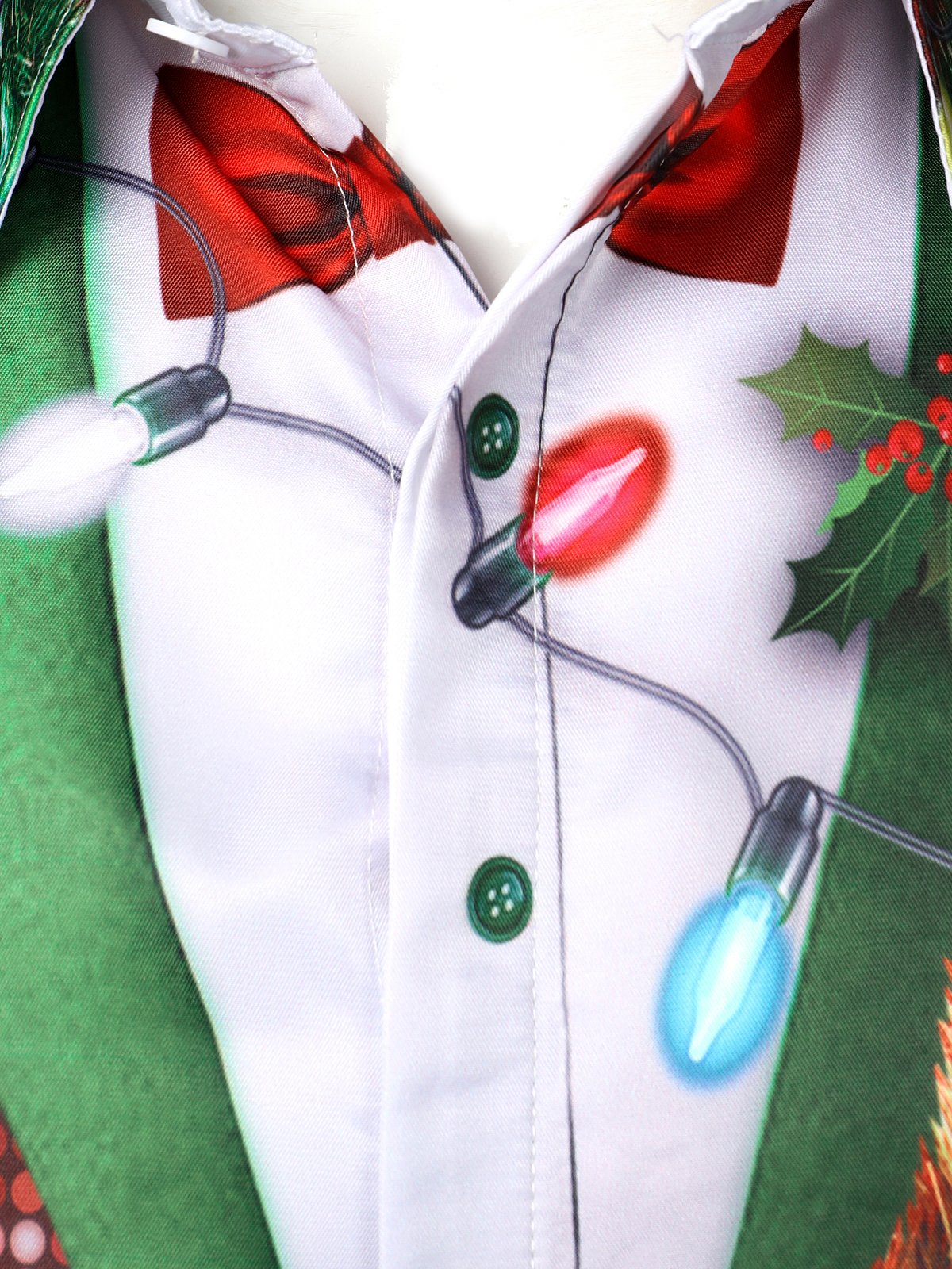 Men's Christmas Fun Outfit Theme Top Holiday Button-Down Long Sleeve Shirt