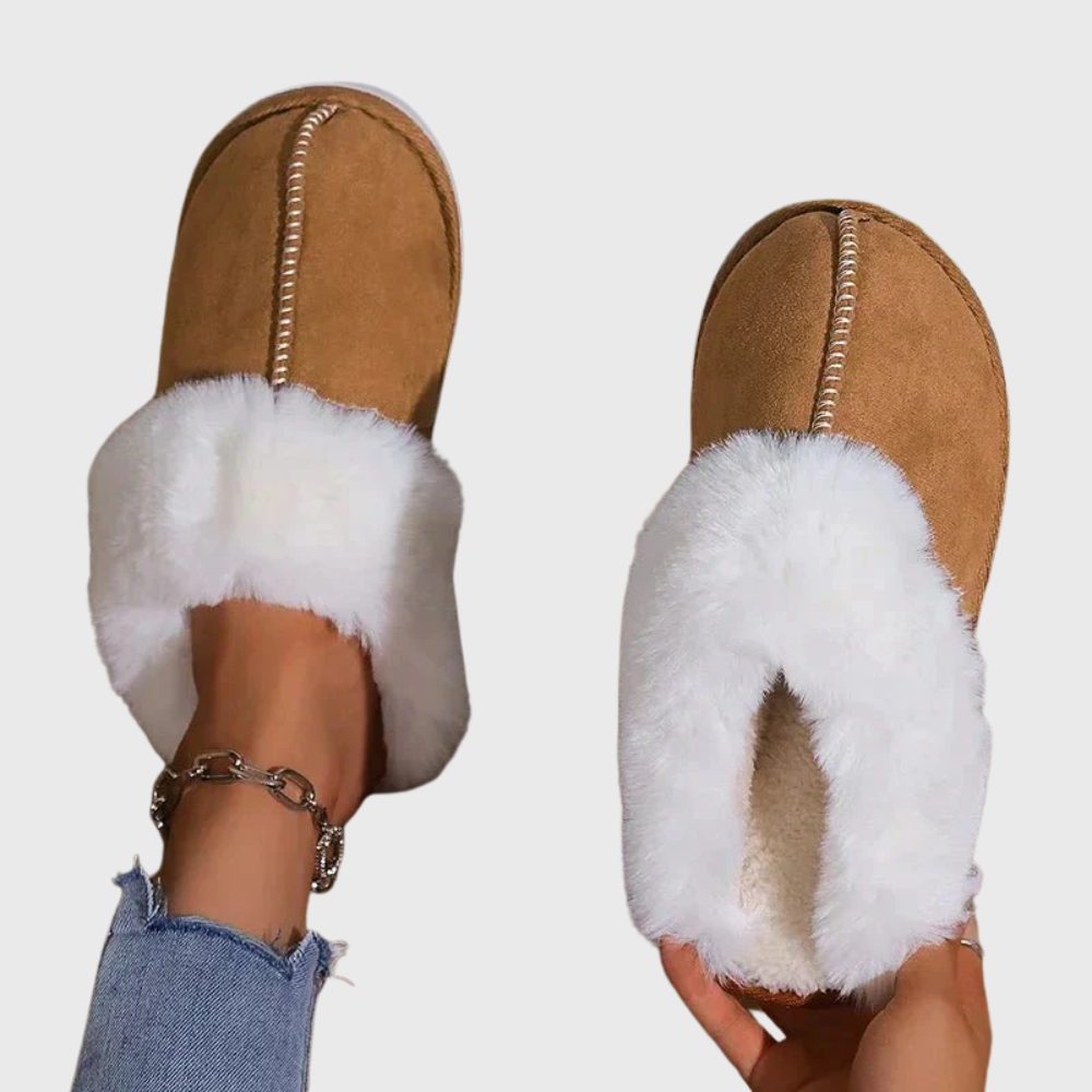 Non-slip fur slippers