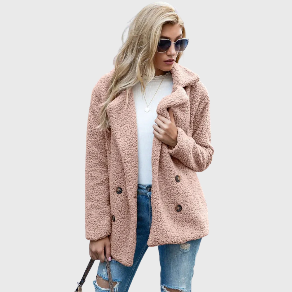 Lamb Fur Collar Teddy Coat