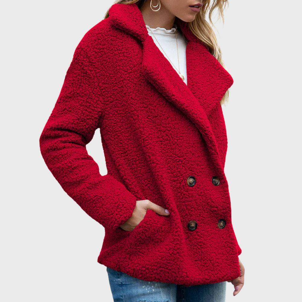 Lamb Fur Collar Teddy Coat