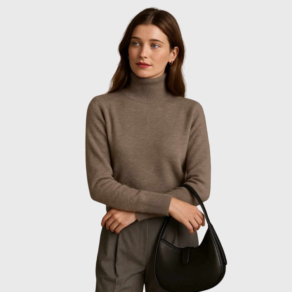 Pom Pom Cashmere Turtleneck Sweater