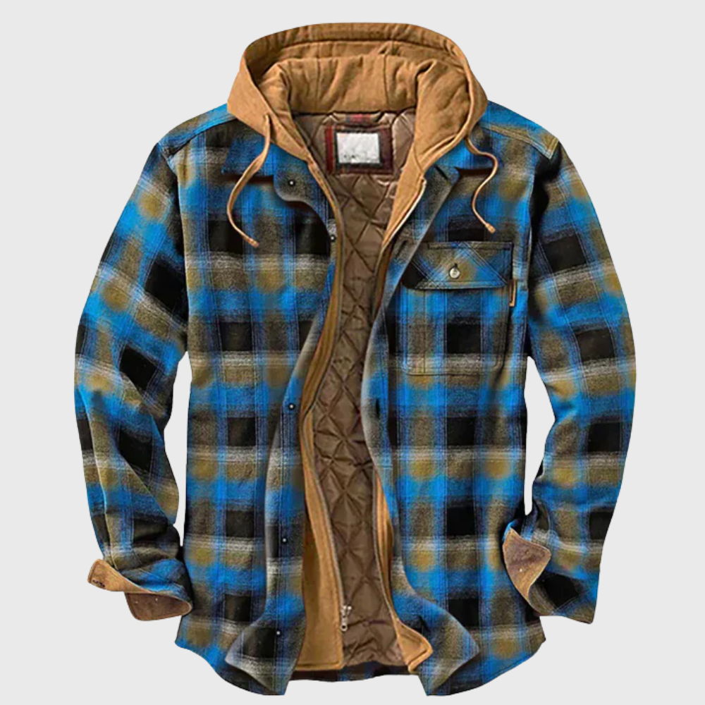 Elegant plaid and patchwork jacket