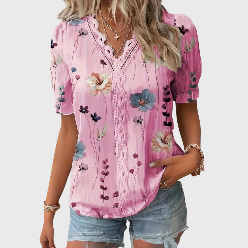 Emily - Elegant V-Neck Blouse
