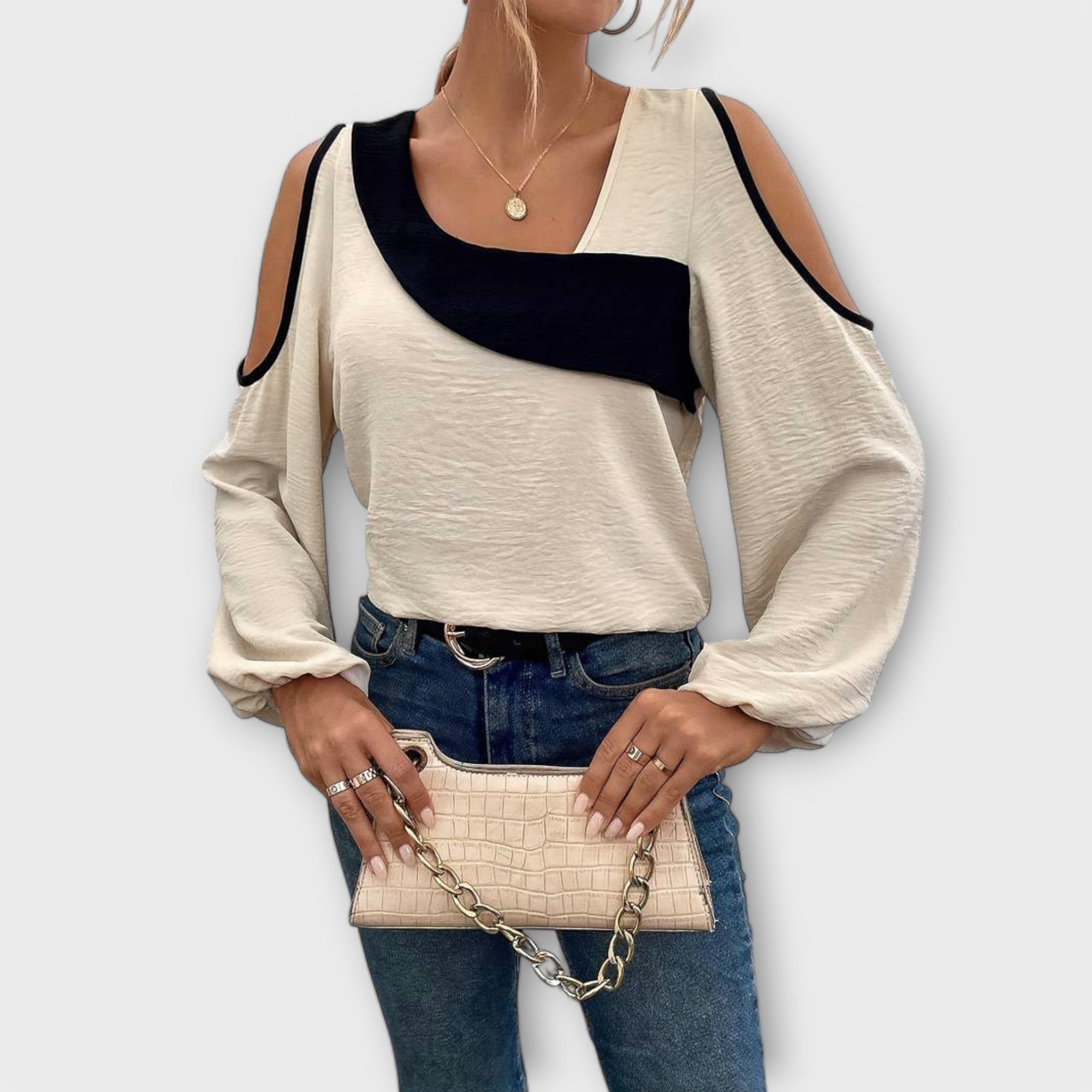 Scarlett - Colorful Blouse with Square Neckline