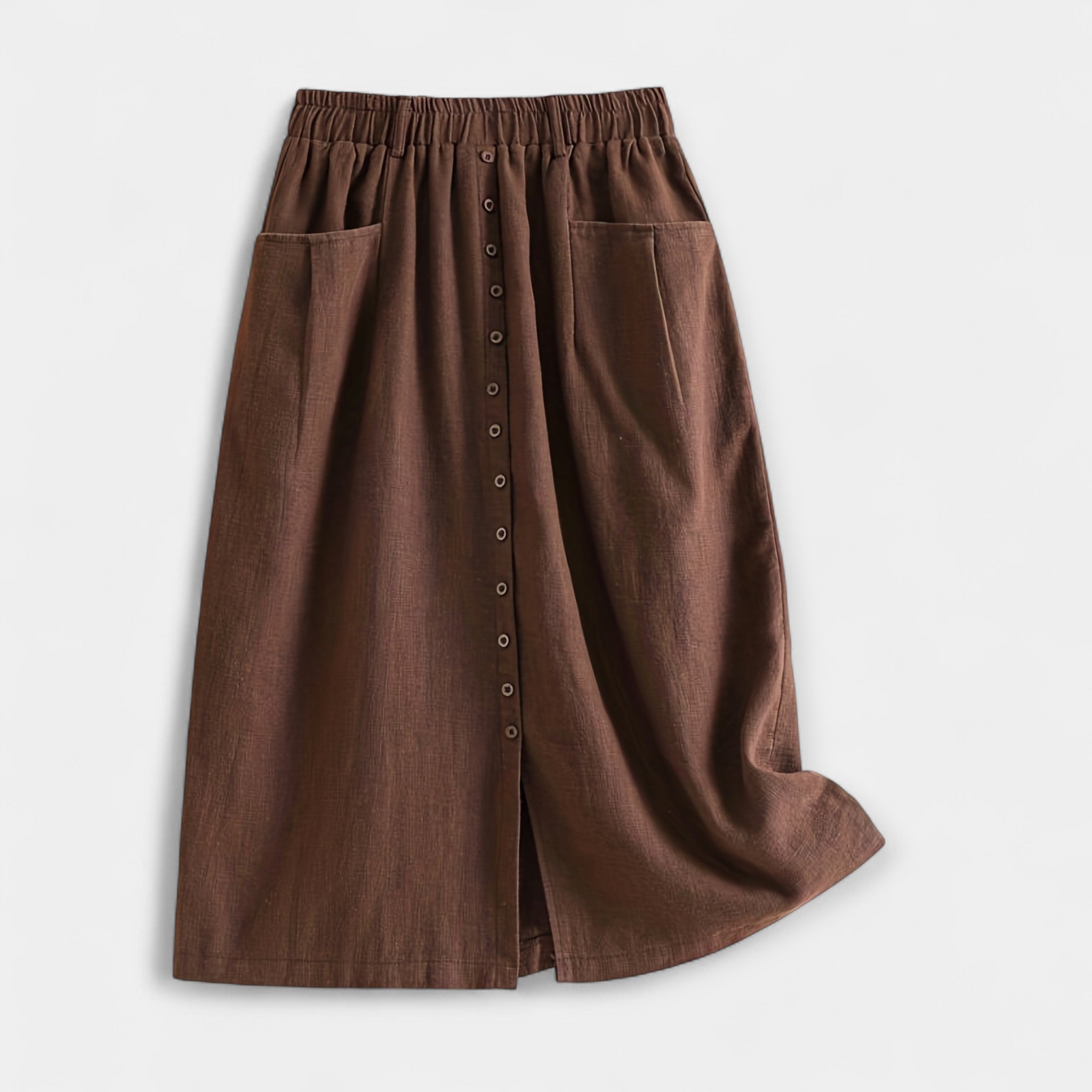Retro Natural Linen Skirt