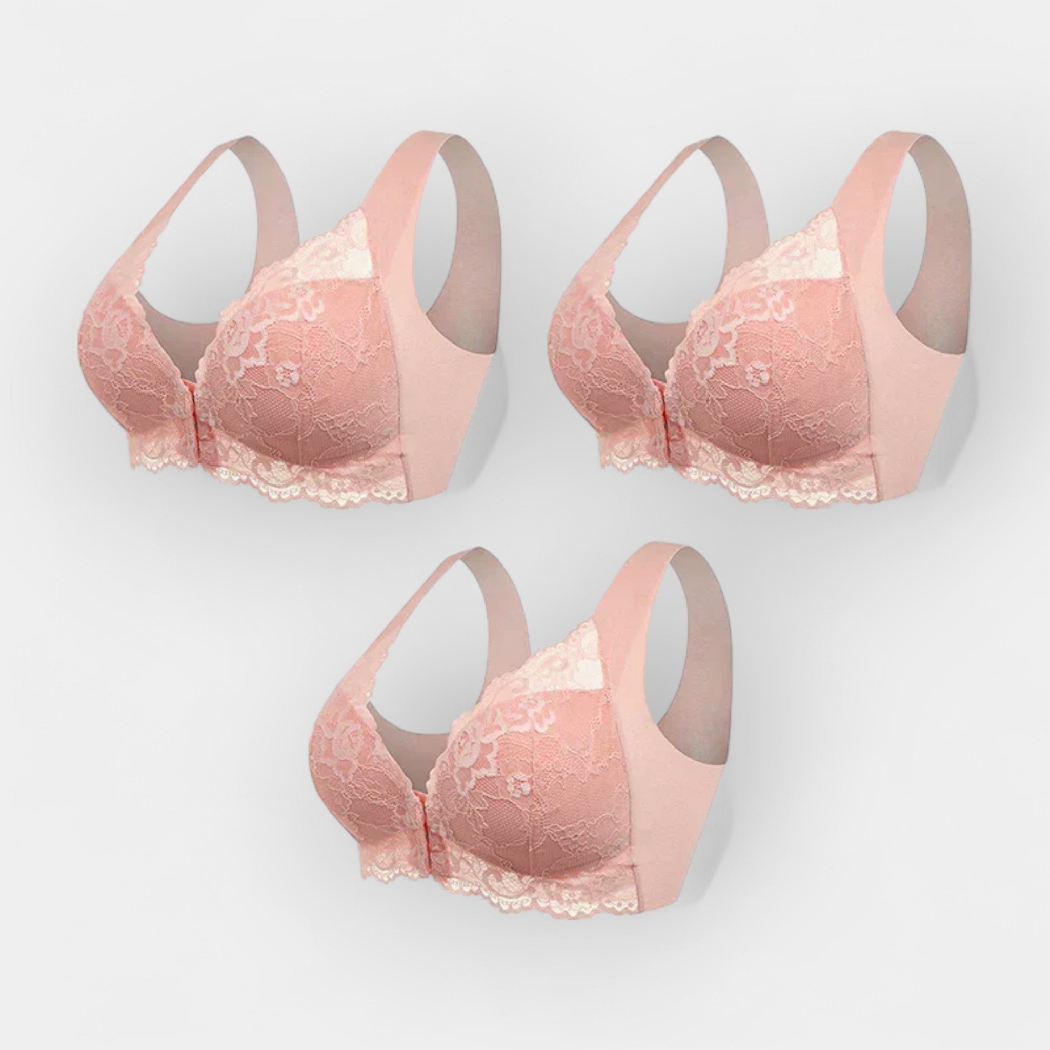 Wire-free bra with front closure (Pack of 3)