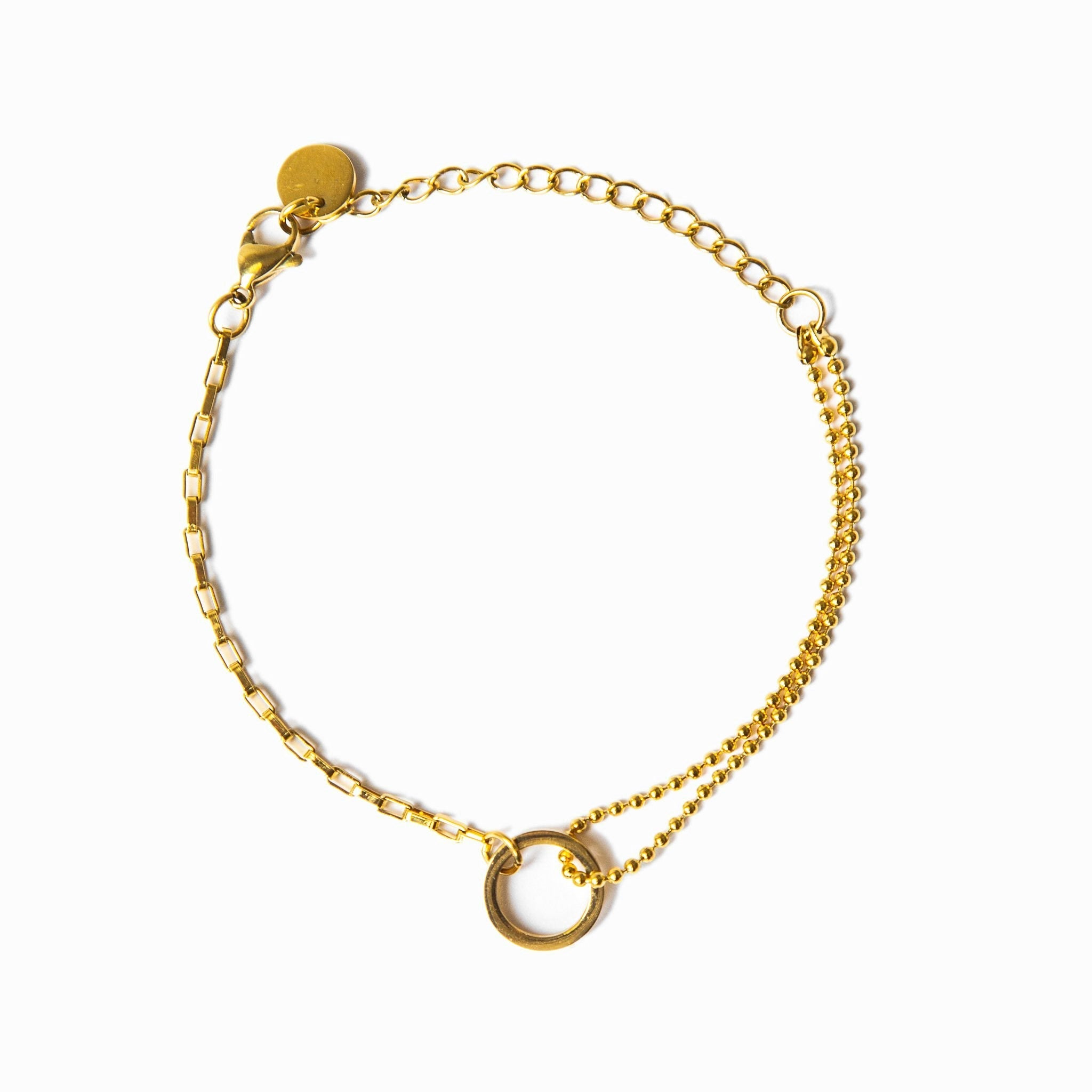 Golden Tennis Box Bracelet
