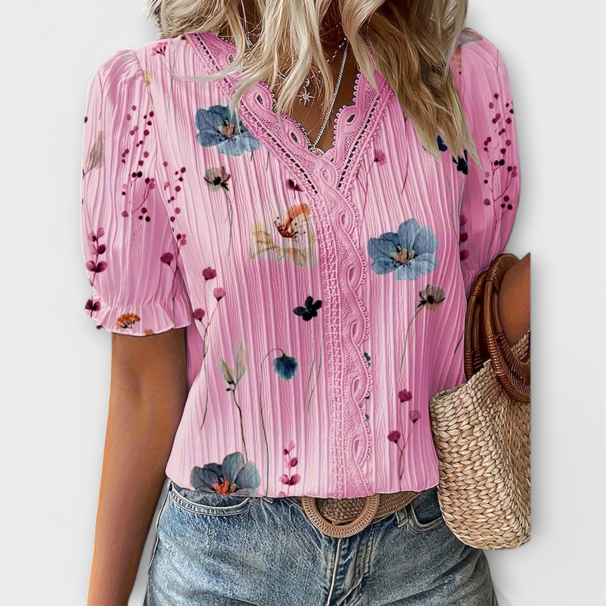 Emily - Elegant V-Neck Blouse
