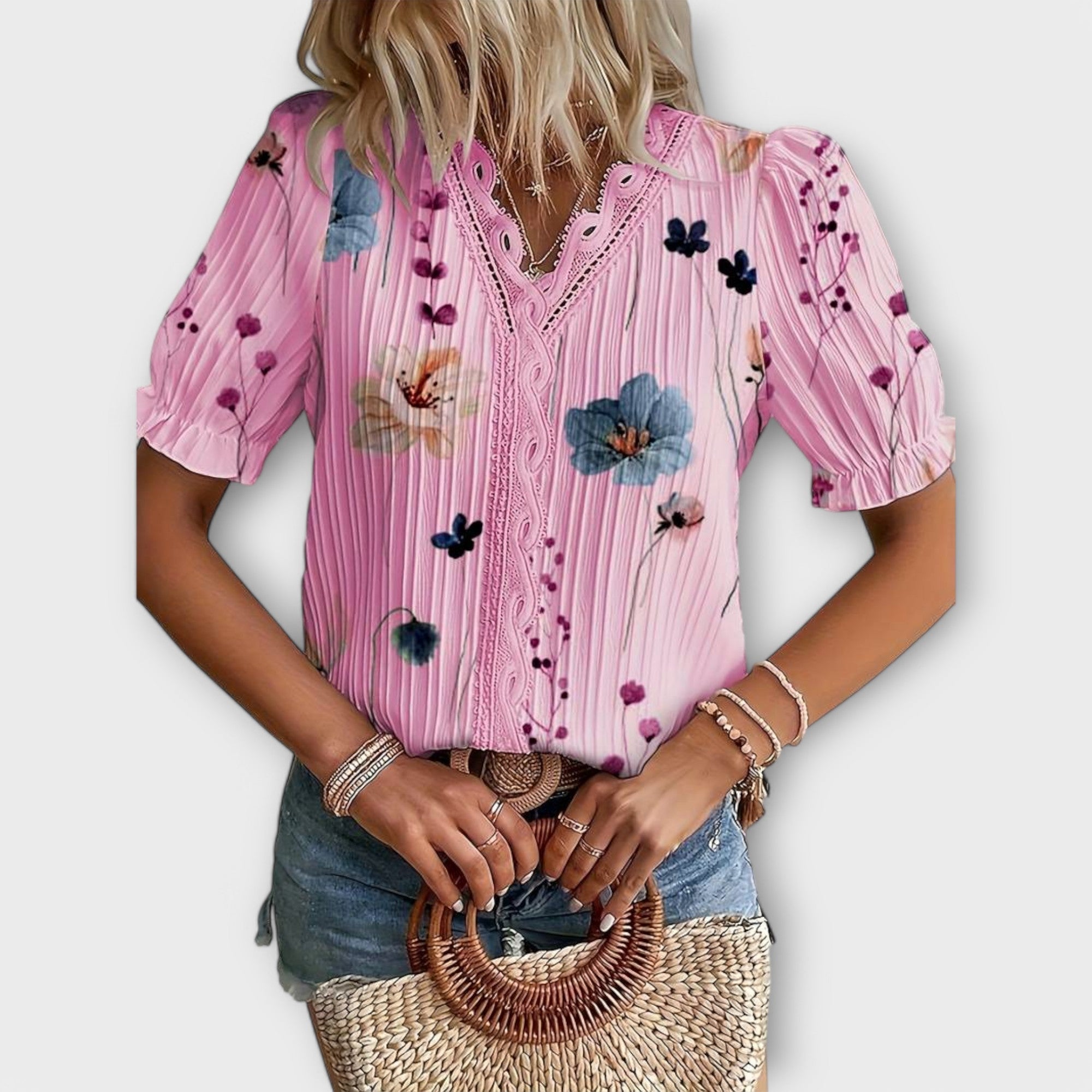 Emily - Elegant V-Neck Blouse