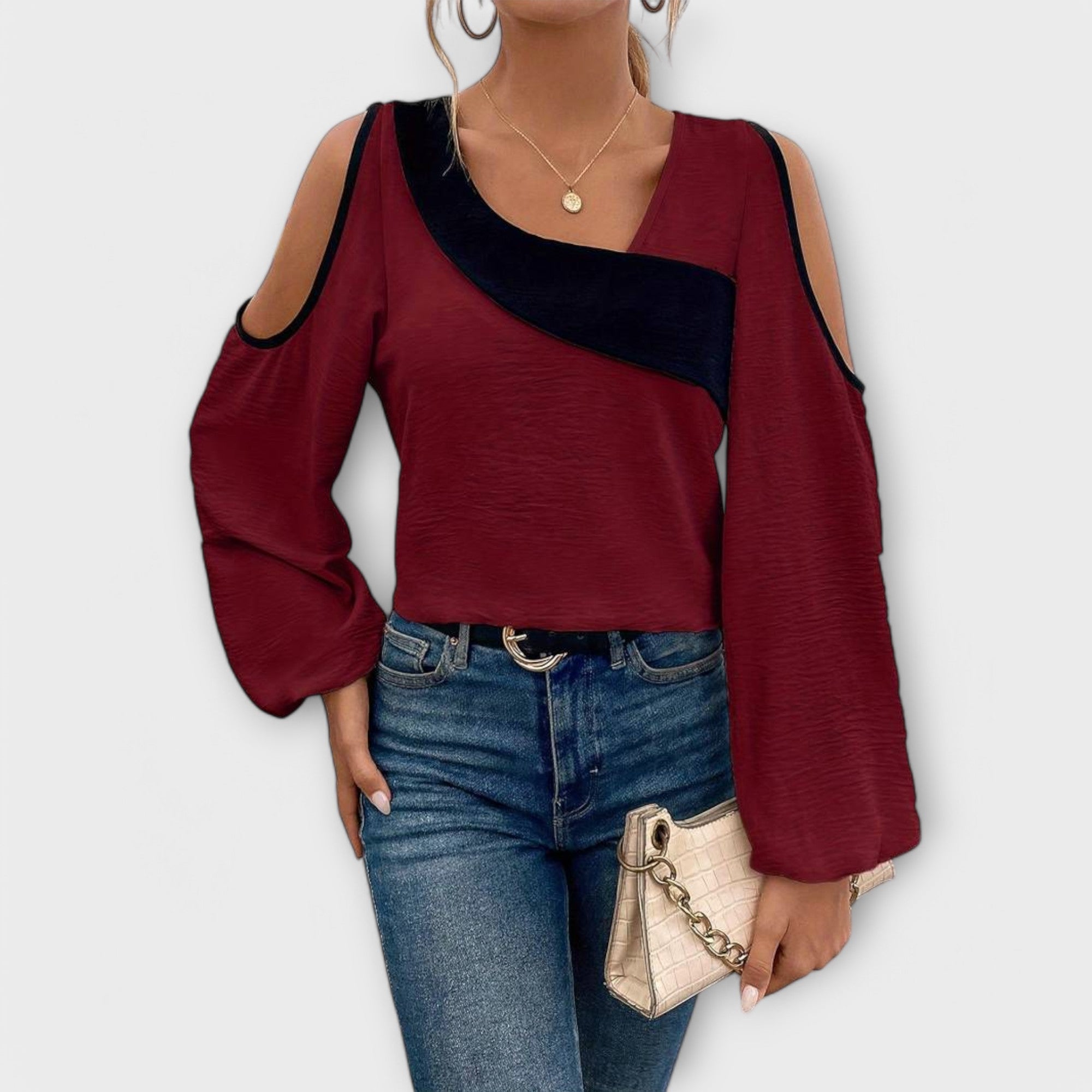 Scarlett - Colorful Blouse with Square Neckline