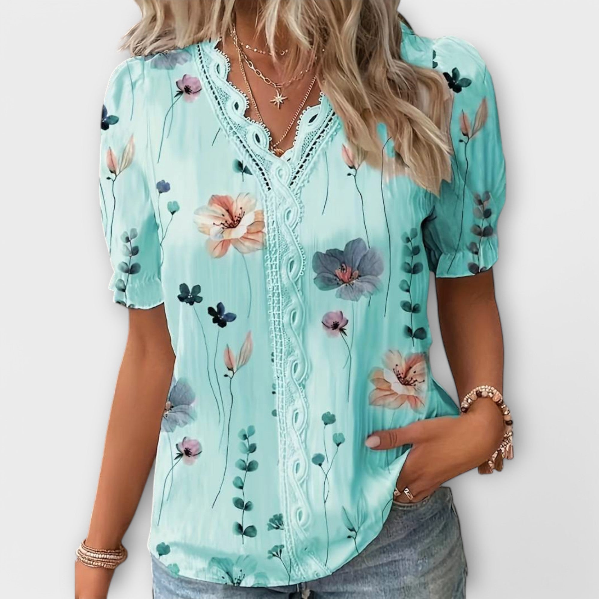 Emily - Elegant V-Neck Blouse