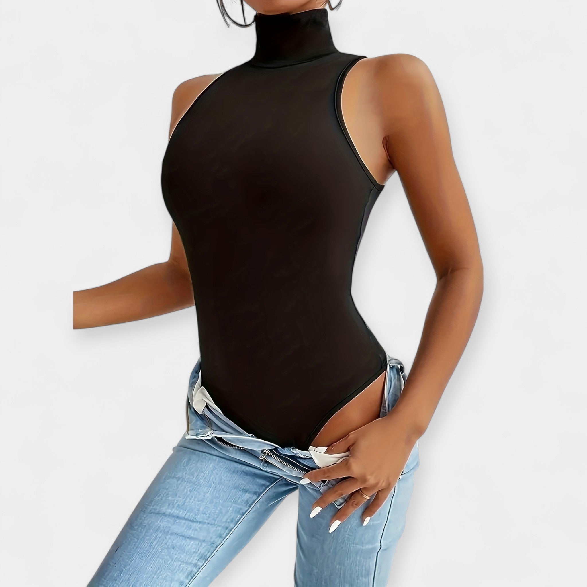 Minimalist Bodysuit with High Neck