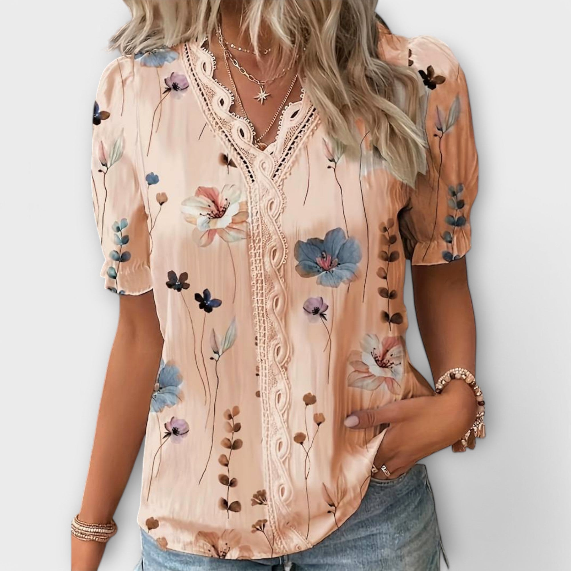 Emily - Elegant V-Neck Blouse