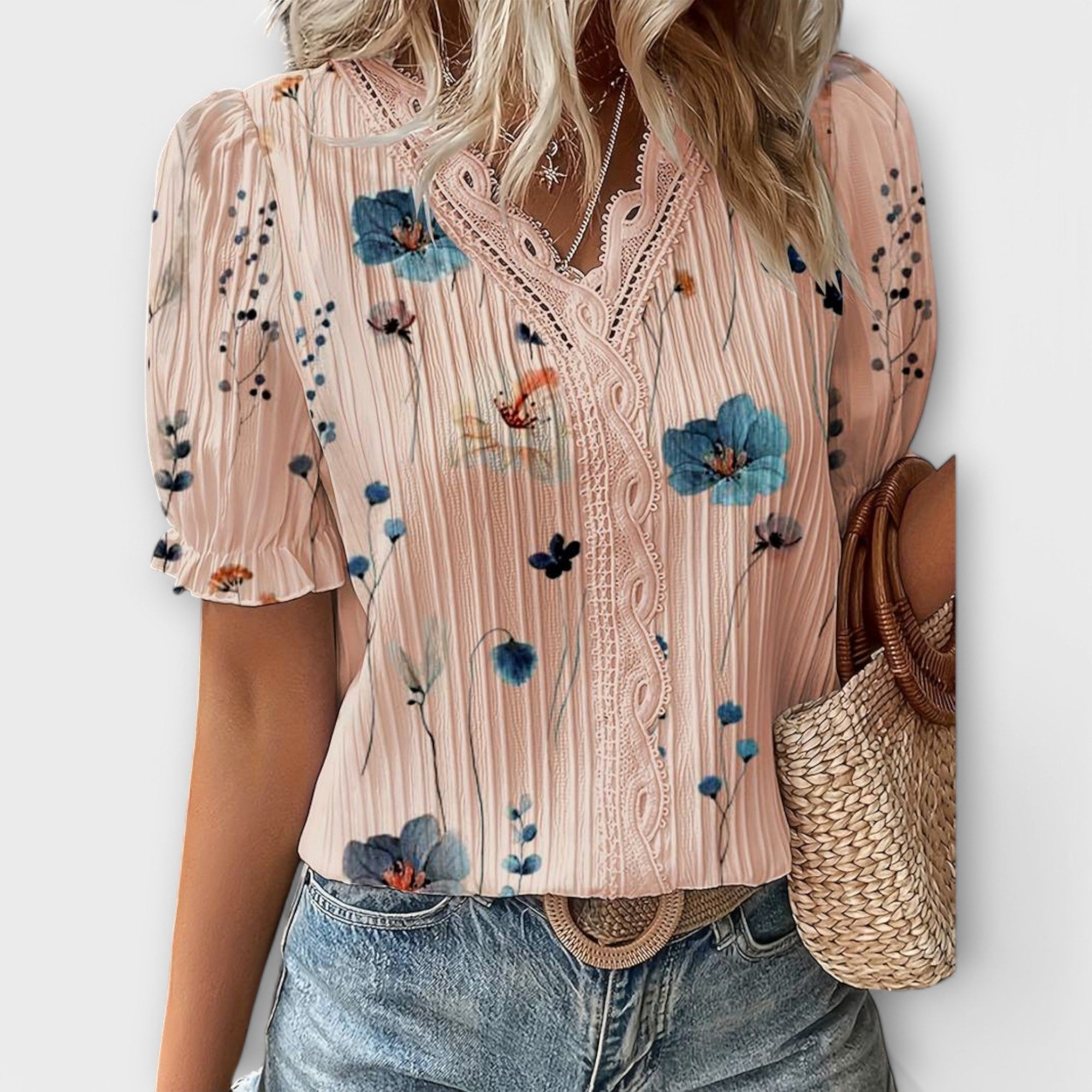 Emily - Elegant V-Neck Blouse