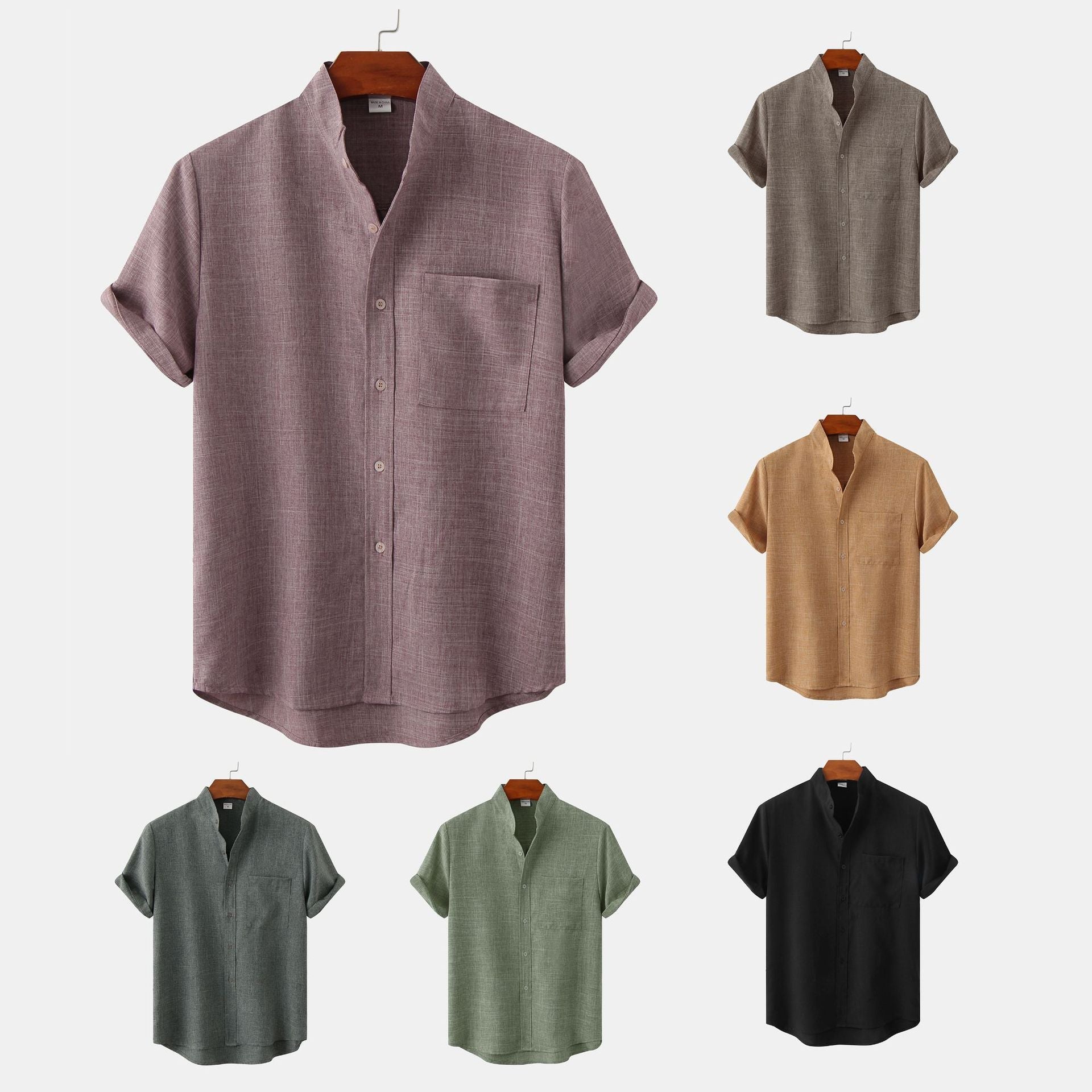 Smooth Cotton Shirt with Buttons