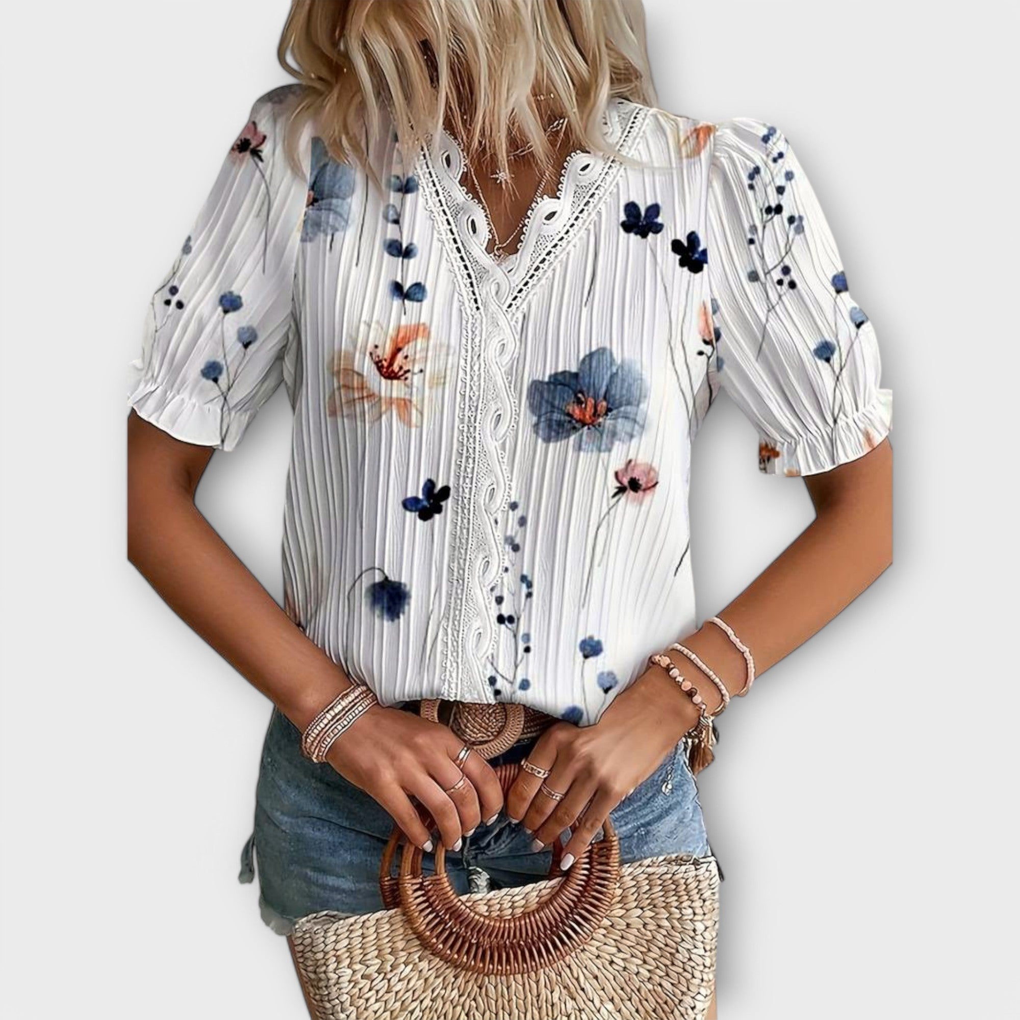 Emily - Elegant V-Neck Blouse