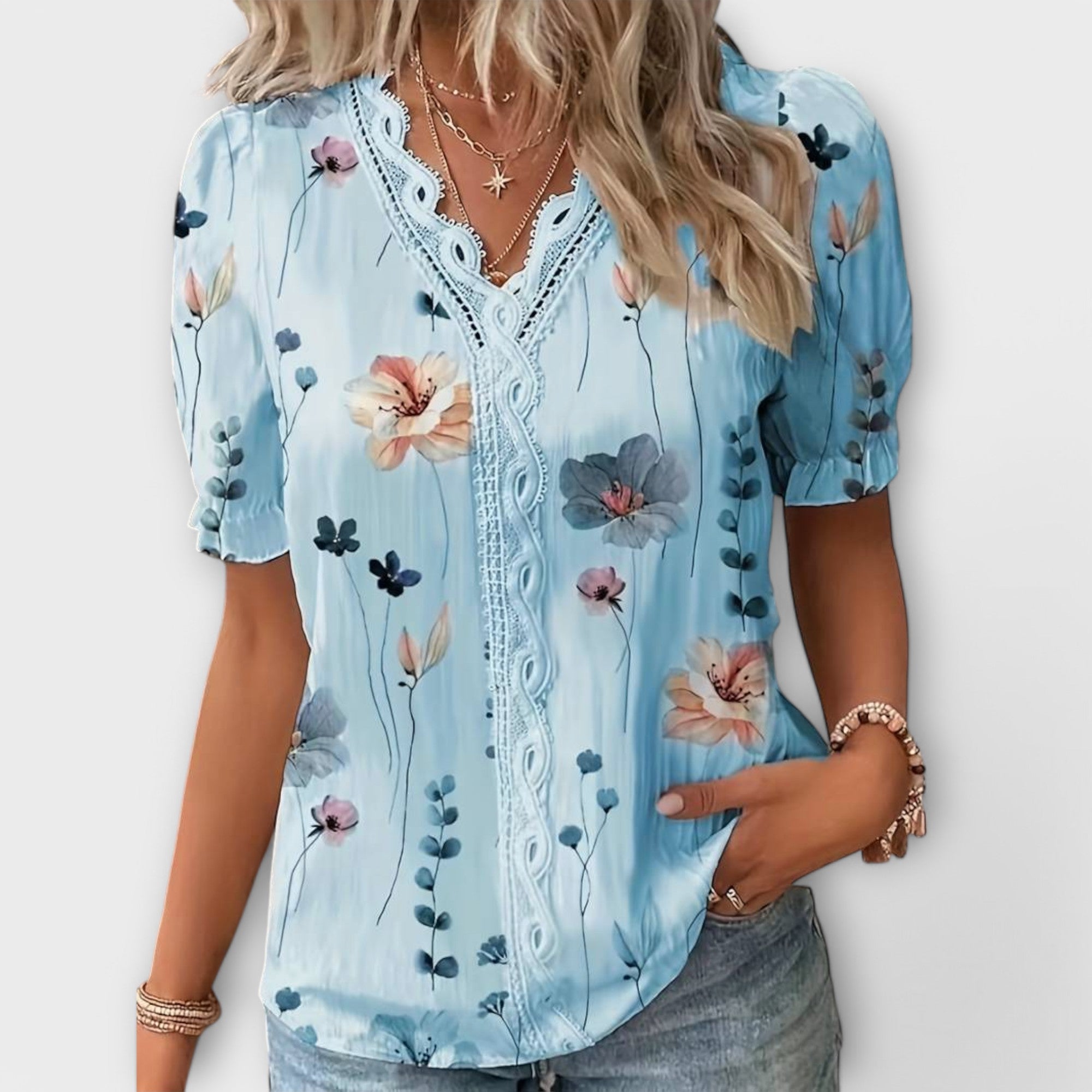 Emily - Elegant V-Neck Blouse