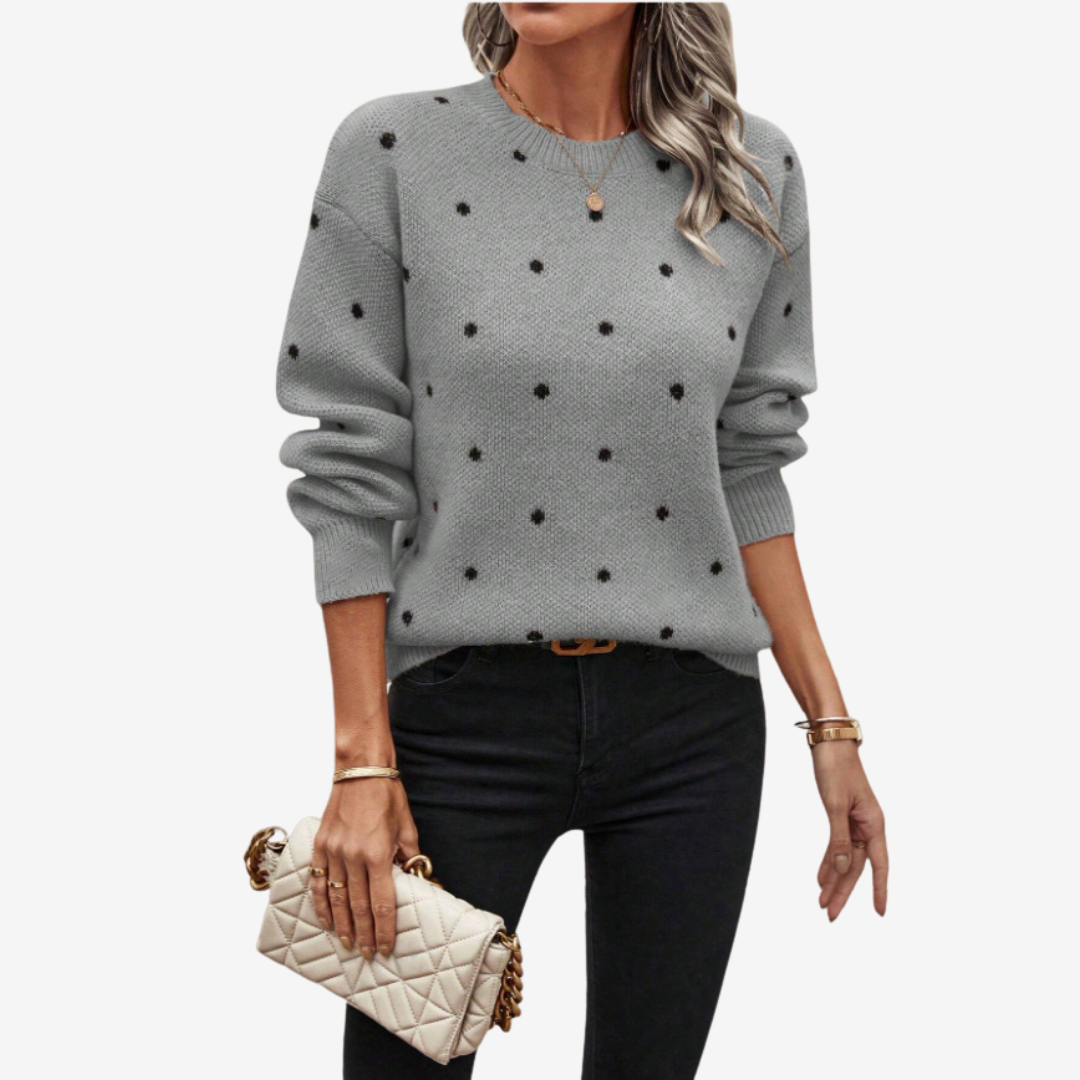 Aveline™ Elegant Polka Dot Sweater