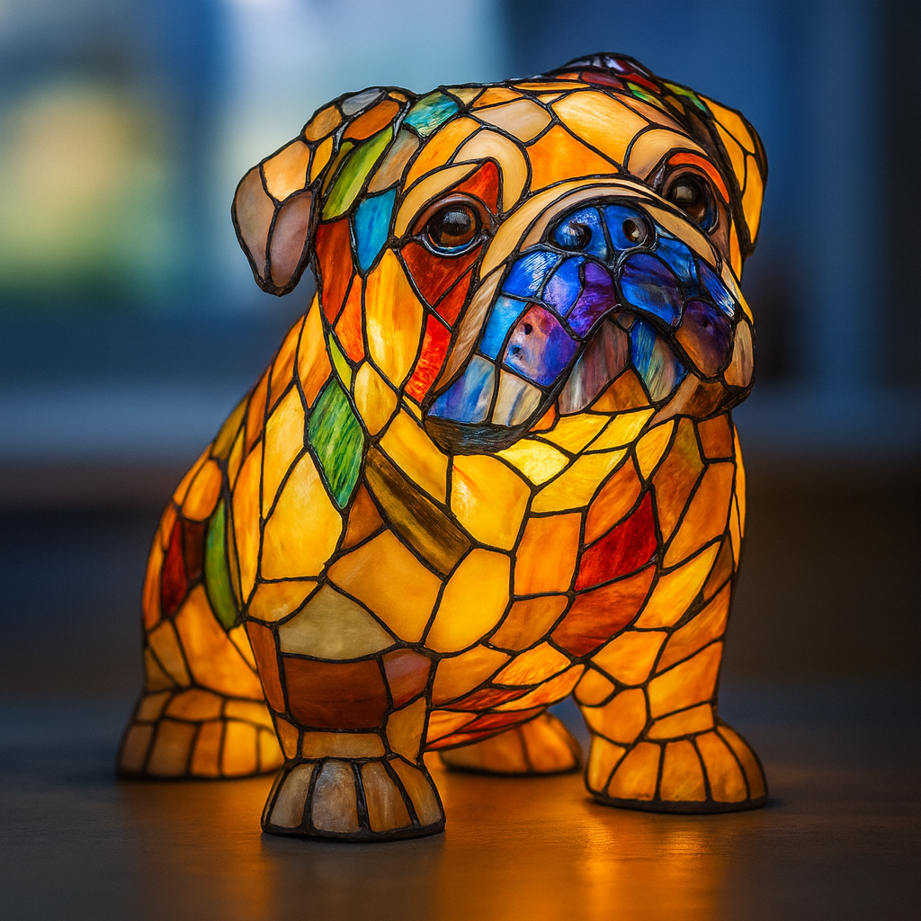 Noiraud – Magic Dog Lamp in Colored Glass
