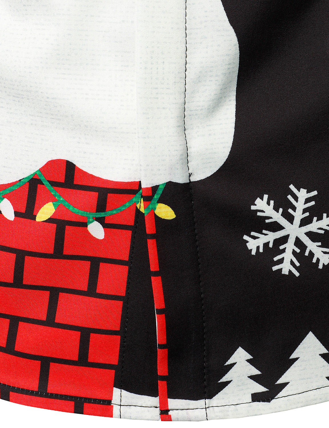 Men's Christmas Santa Button-Up Black Fun Long Sleeve Shirt