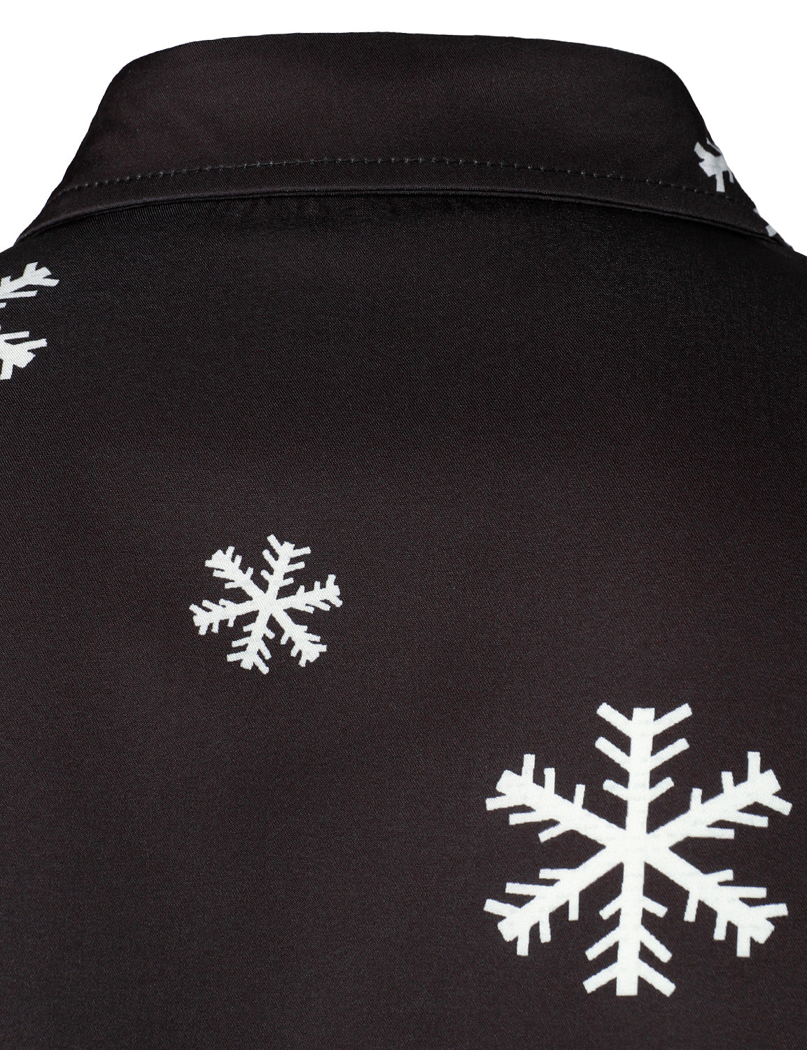 Men's Christmas Santa Button-Up Black Fun Long Sleeve Shirt