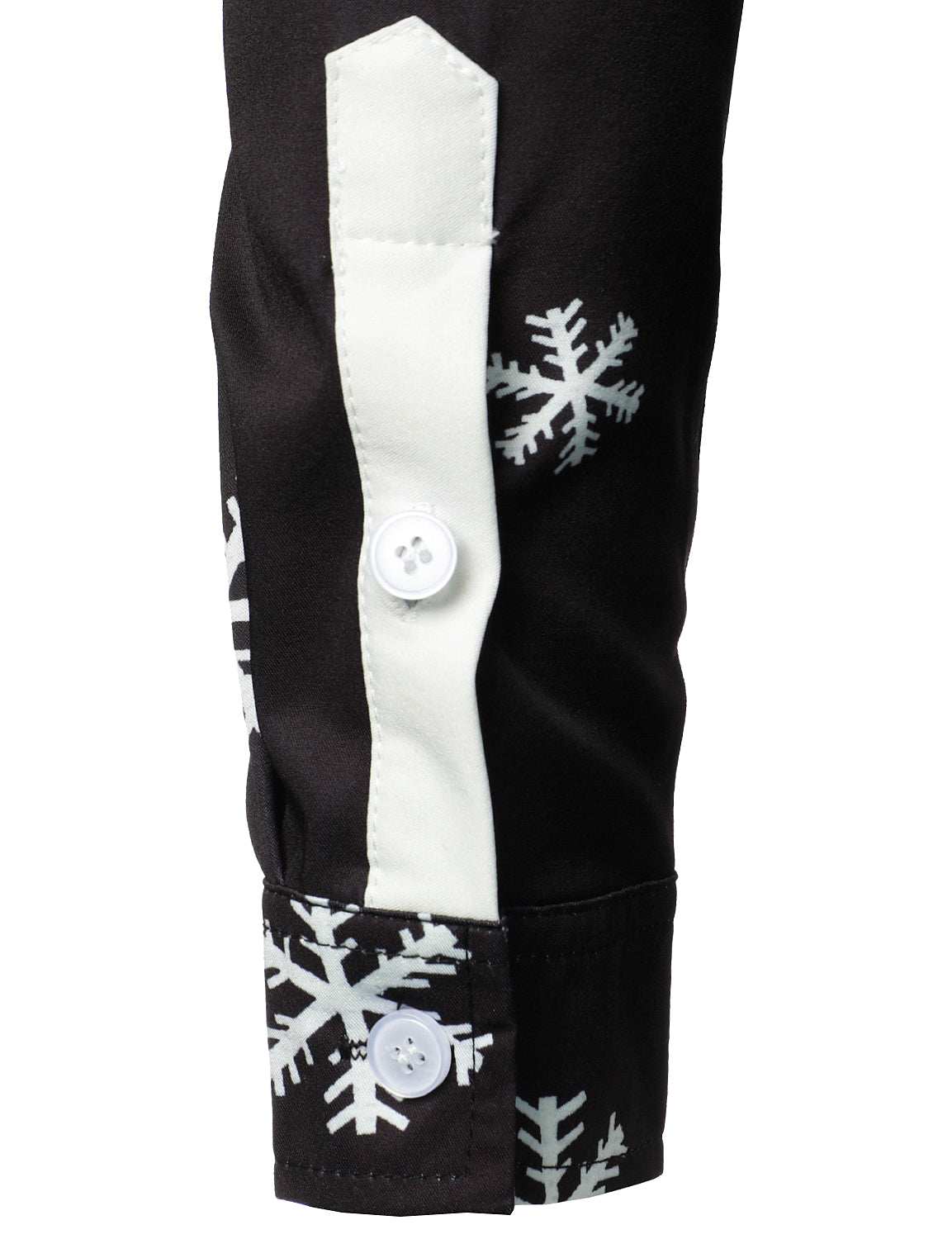 Men's Christmas Santa Button-Up Black Fun Long Sleeve Shirt