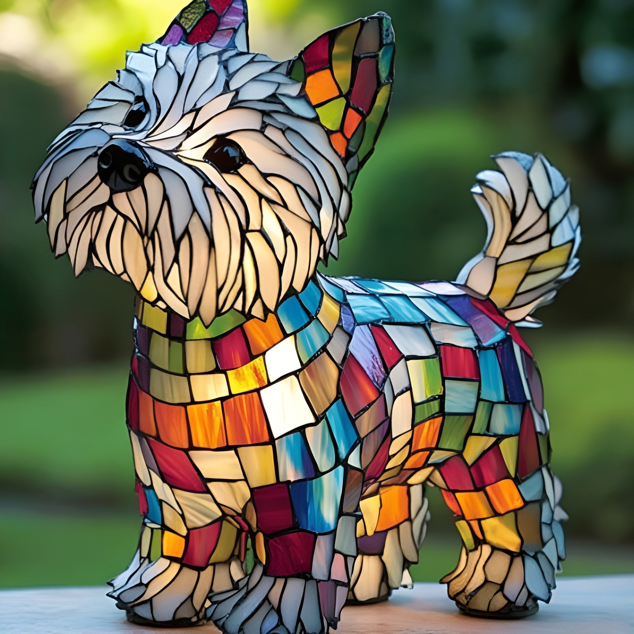 Toutou – Magical Dog Lamp in Colored Glass