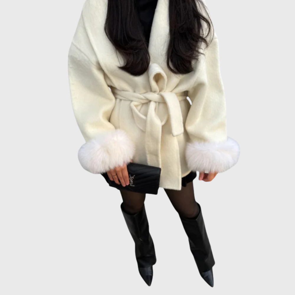 Coat with faux fur