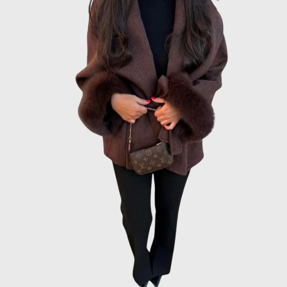 Coat with faux fur
