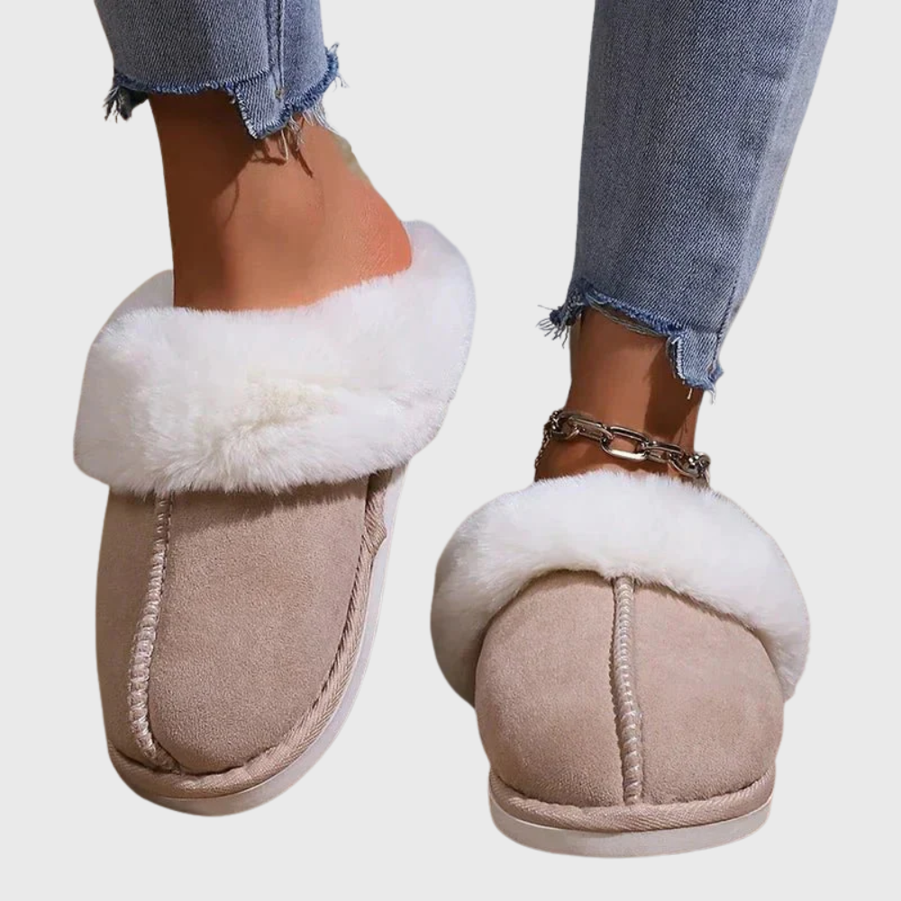 Non-slip fur slippers