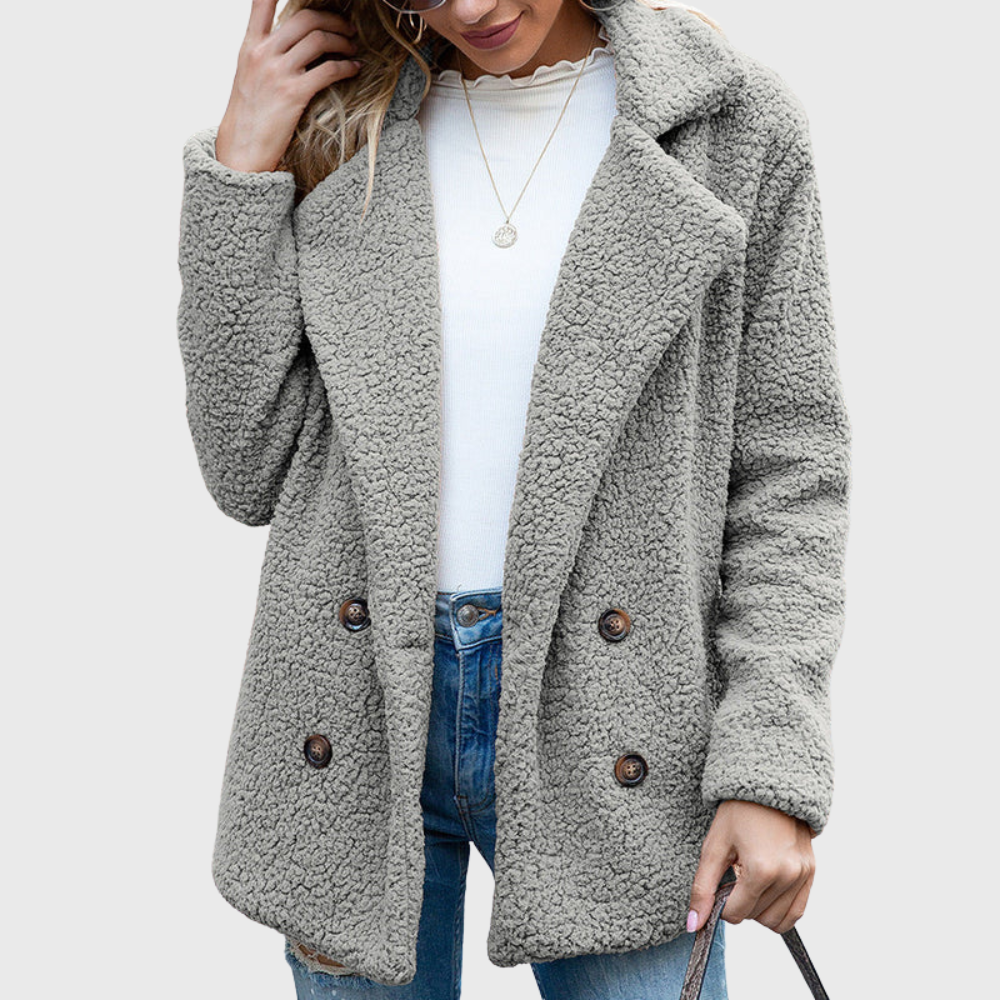 Lamb Fur Collar Teddy Coat
