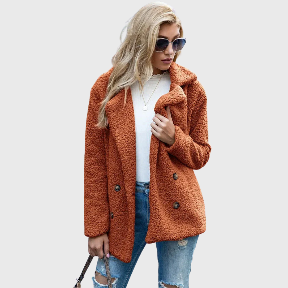 Lamb Fur Collar Teddy Coat