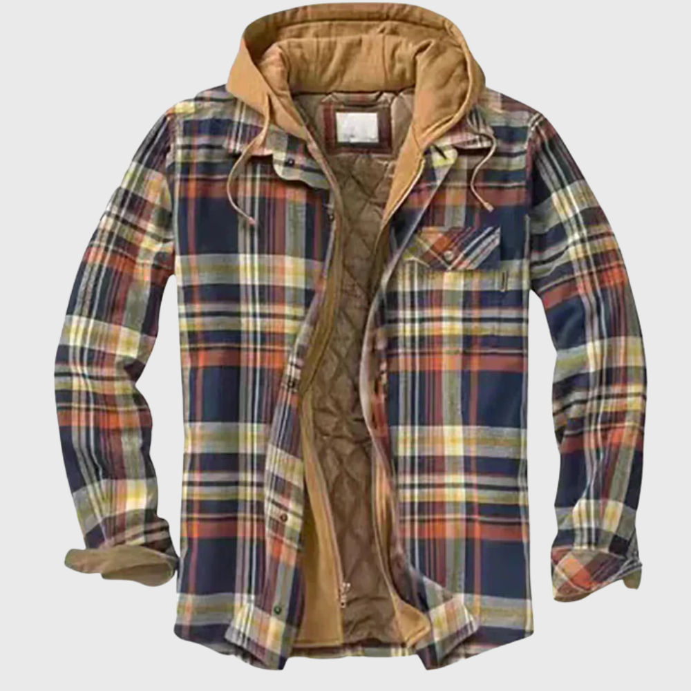 Elegant plaid and patchwork jacket