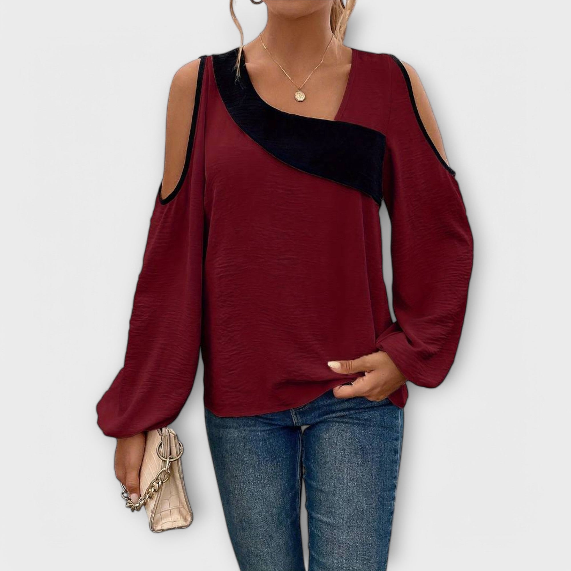 Scarlett - Colorful Blouse with Square Neckline