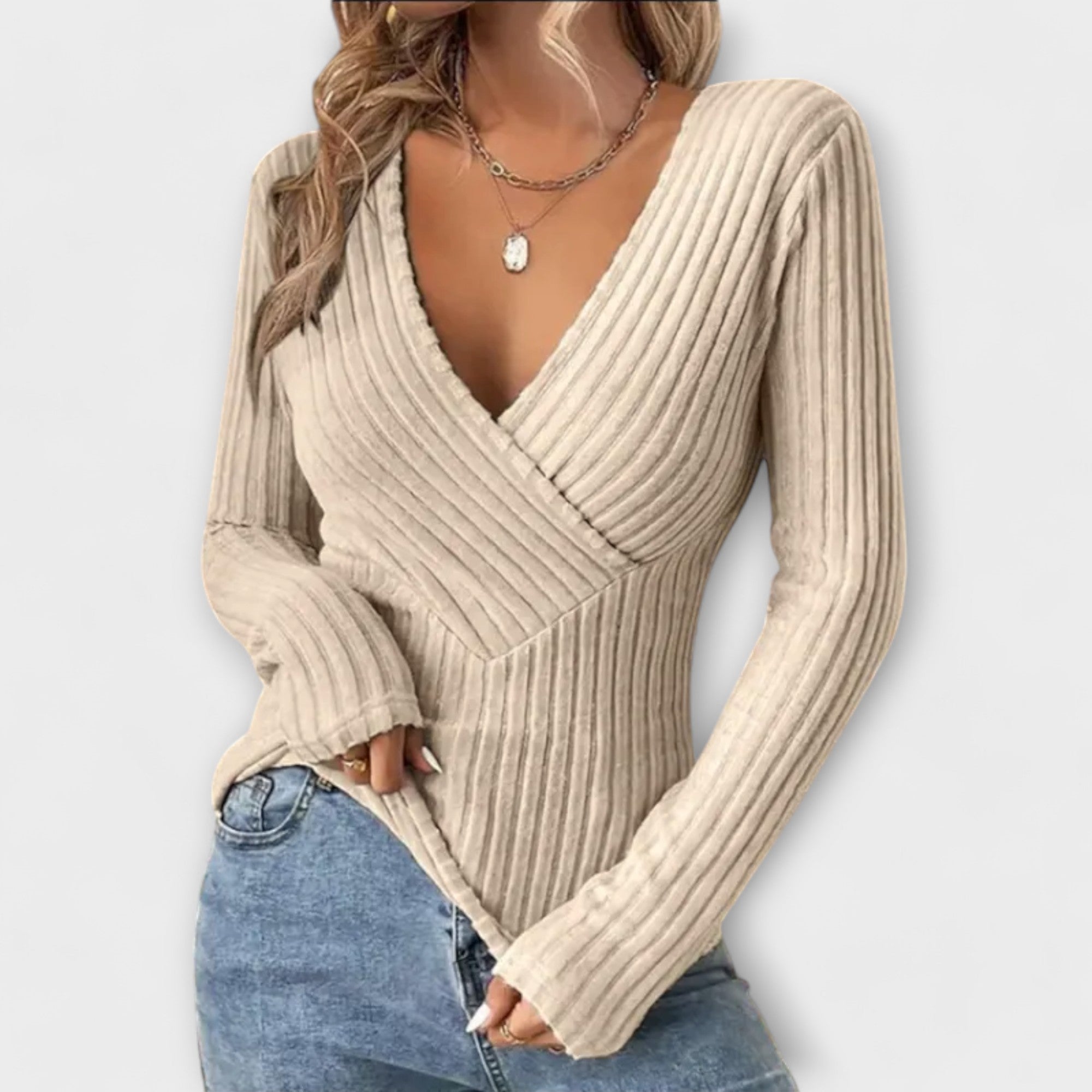 Emily - Striped T-shirt with Twisted Detail