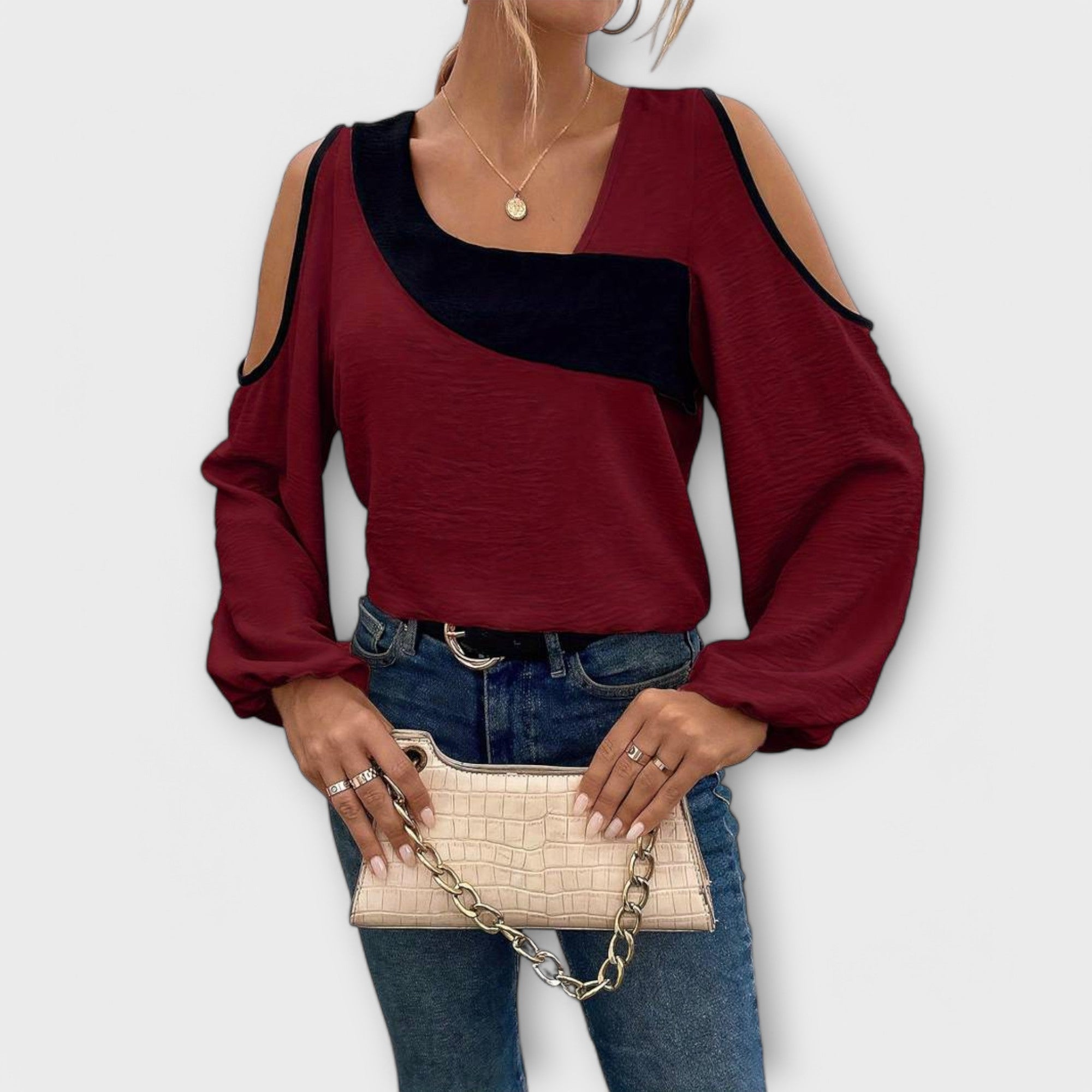 Scarlett - Colorful Blouse with Square Neckline