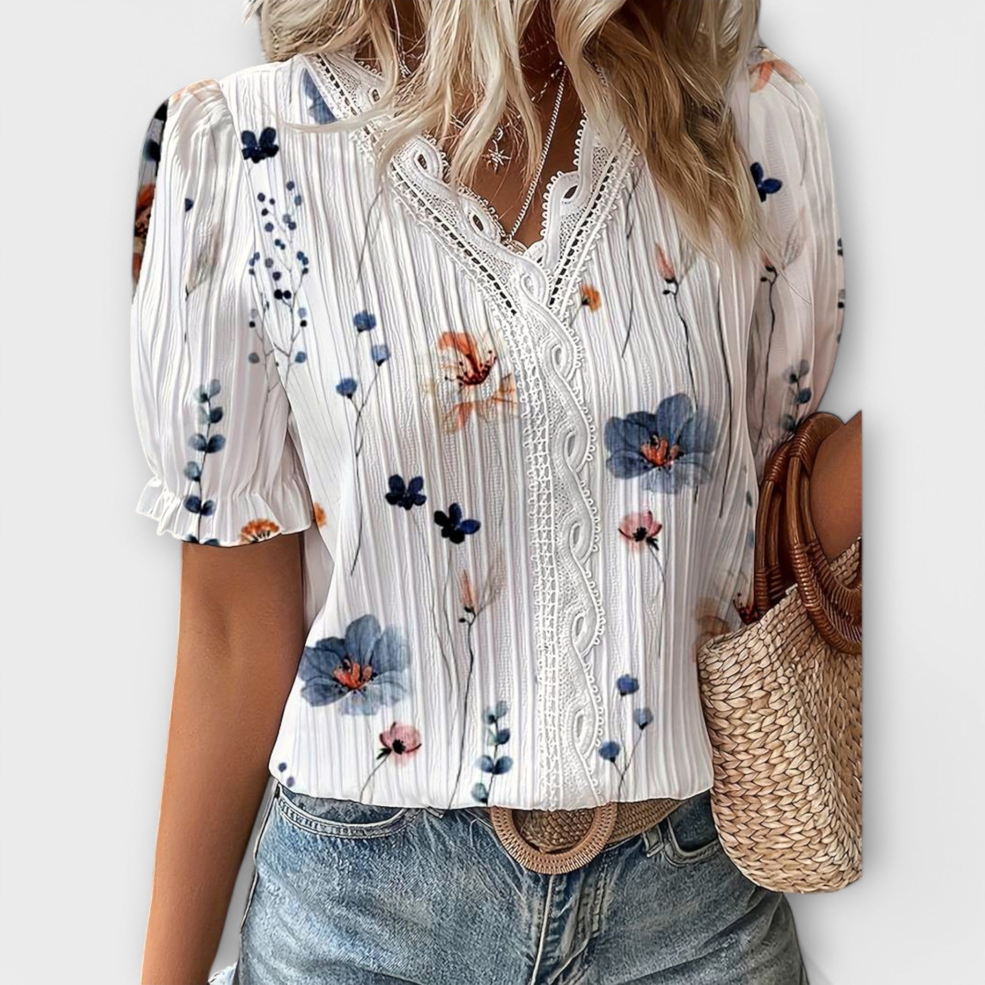 Emily - Elegant V-Neck Blouse