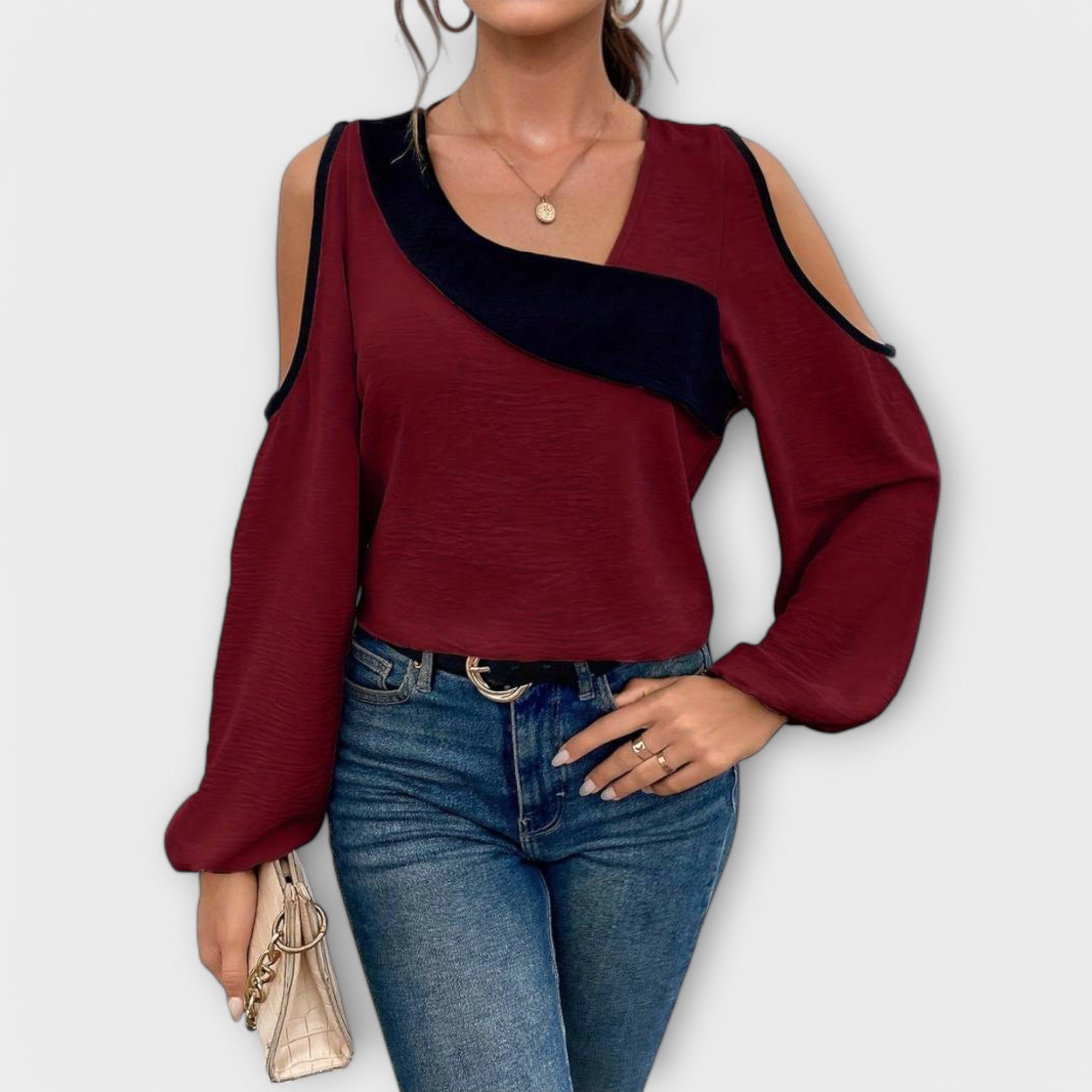 Scarlett - Colorful Blouse with Square Neckline